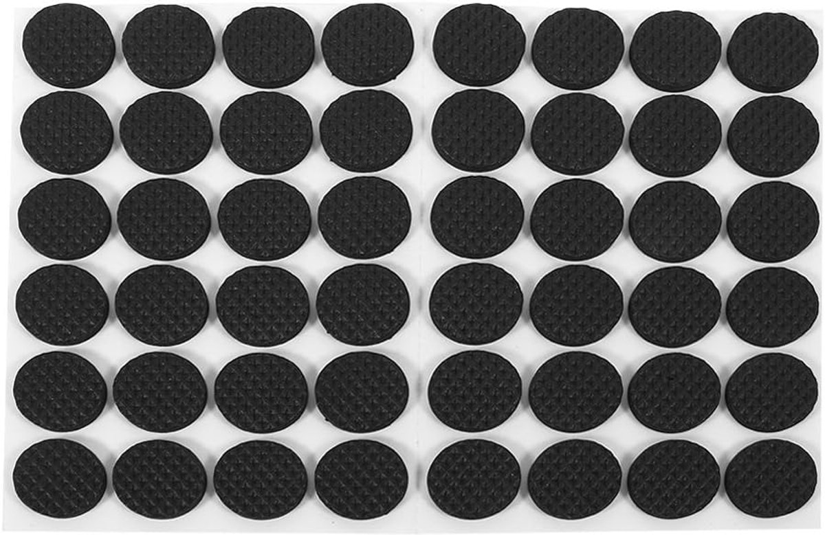 SnelShoppen - 48 Stuks Ronde Zwarte Anti-slip Adhesieve Rubber Voetbeschermers voor Meubels, Geschikt voor Kasten, Kleine Huishoudelijke Apparaten, Fo