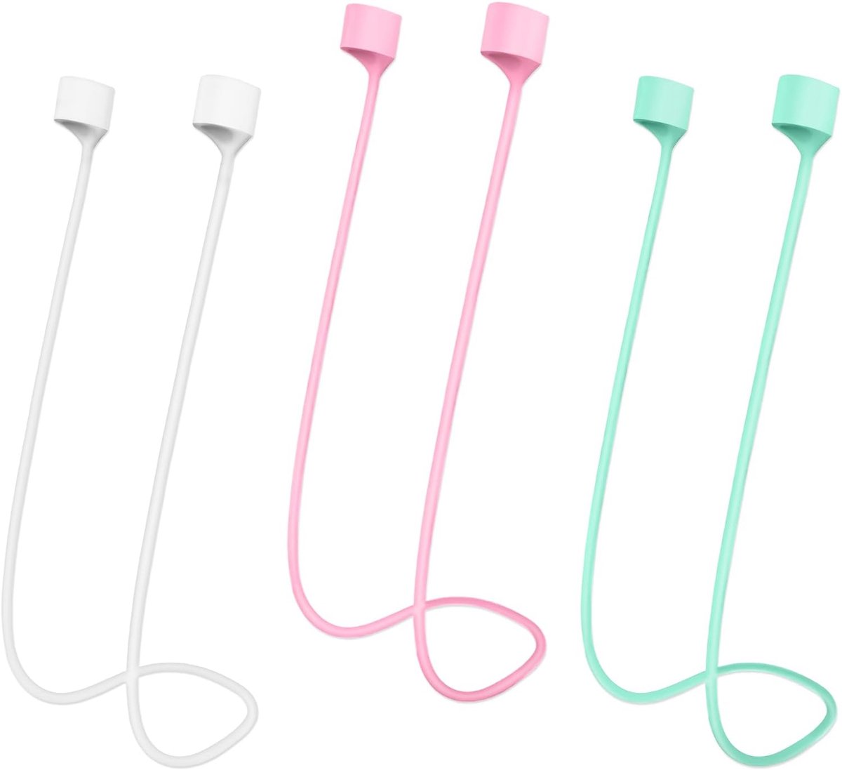 SnelShoppen - Magnetic Anti-Lost Straps, 3Pcs Zachte Siliconen Sport Oordopjes Lanyard voor AirPods en Andere Hoofdtelefoons, Ideaal voor Sport en Vri
