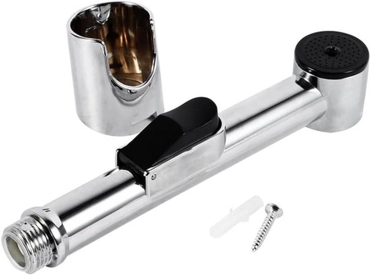 Handheld Bidet Douche Sprayer met Chroom Afwerking en Messing Aansluitdop voor Badkamer en Keuken, Hygiënisch en Gebruiksvriendelijk