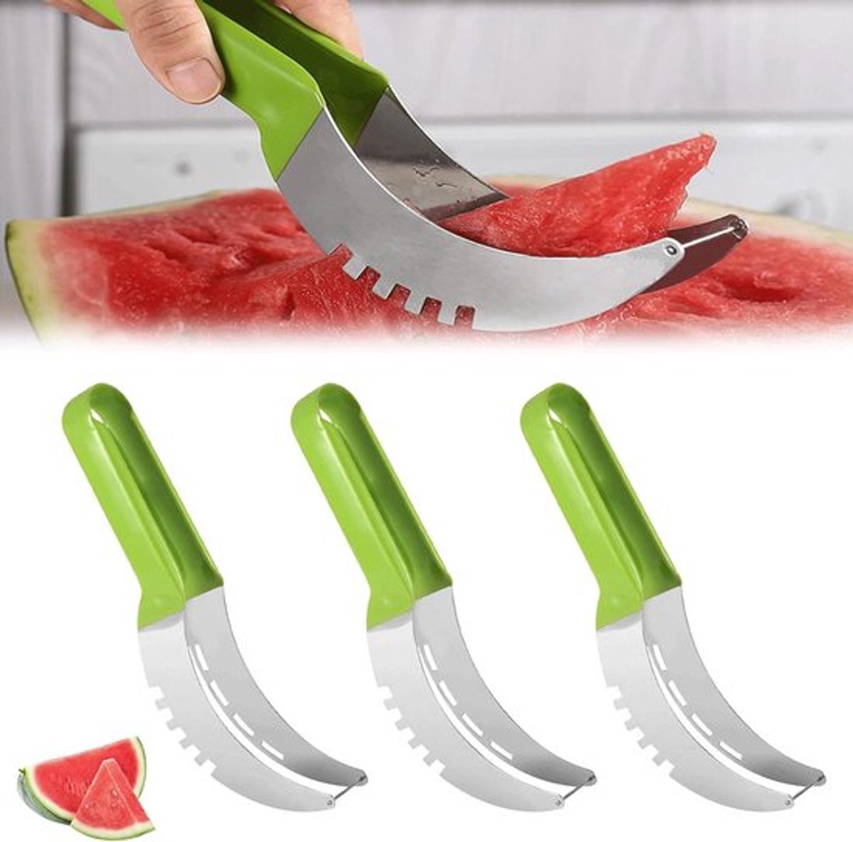 Multifunctionele fruitsnijder set - roestvrij staal - watermeloen - cantaloupe - papaja - drakenvrucht