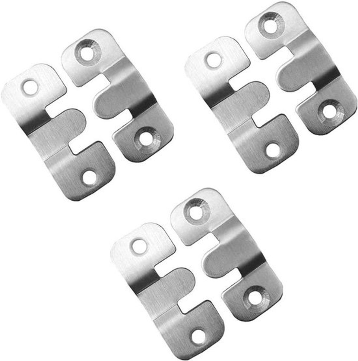 Flush Mount Fotolijst Haak Rvs Foto Hanger Set van 3 - Beugel voor Muurmontage