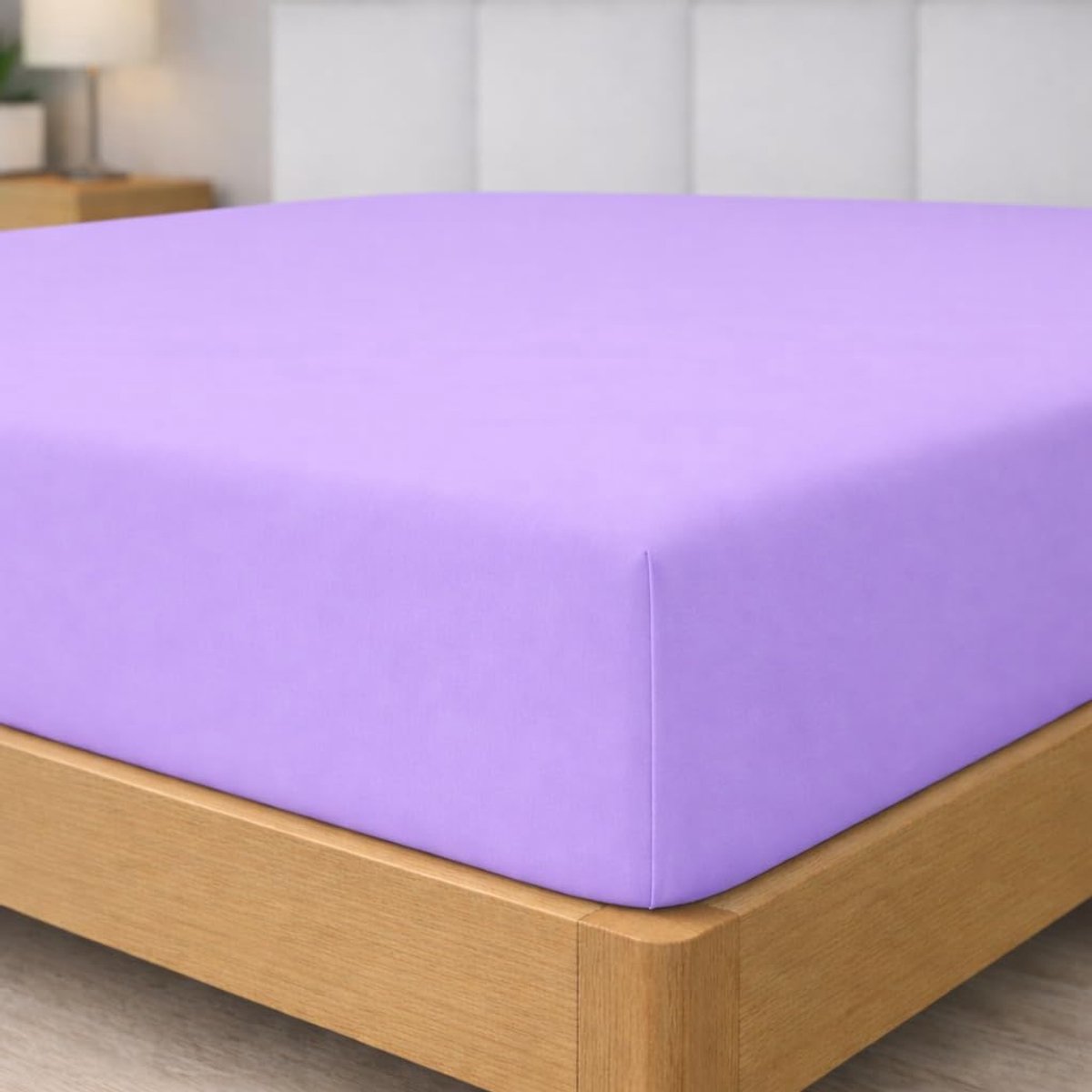 SnelShoppen - Microfibre Hoeslaken 140 x 200 x 33 cm - Zacht Brushed Polyester - Lilac - Perfecte Pasvorm voor Matras - Ideaal voor Slaapkamer