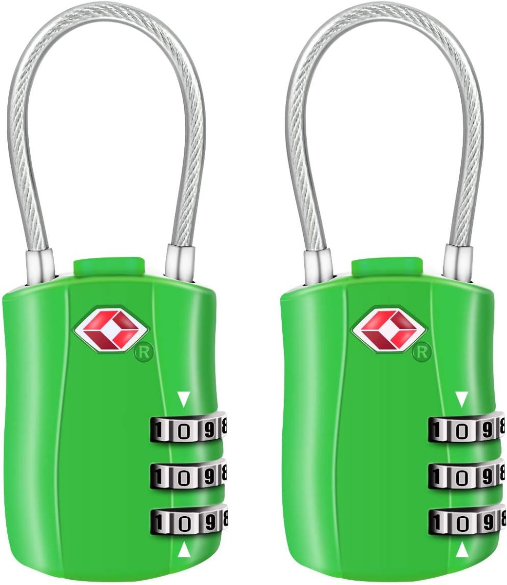 SnelShoppen - 2 Stuks TSA Koffer Slot - 3-Cijferige Combinatieslot - Veiligheidslock voor Reisbagage, Rugzakken, Koffers, Lockers en Sporttassen - Gro