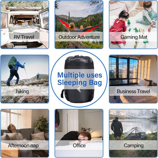 Thijox - Lichtgewicht Waterdichte Slaapzakken met Kussen voor 4 Seizoenen, Ideaal voor Kamperen, Wandelen en Backpacken - Compressiezak Inclusief voor — afbeelding 5