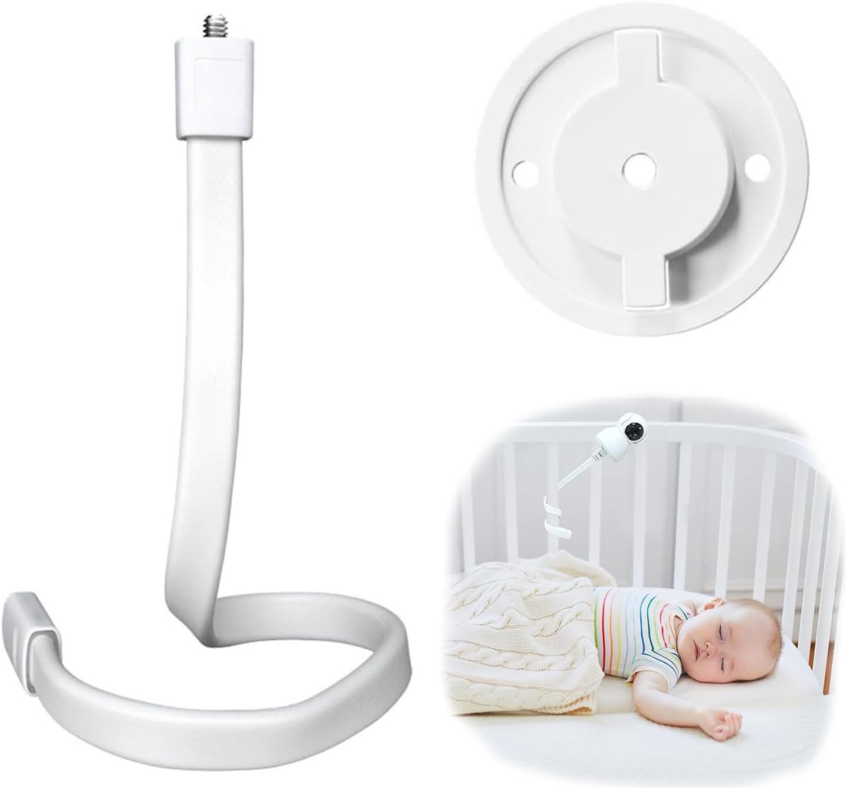 SnelShoppen - Baby Monitor Bevestigingsbeugel, Flexibele Houder voor Babyfoon met 1/4 Inch Schroefdraad, Geschikt voor TP-Link C200/C210/C211/C212/C22