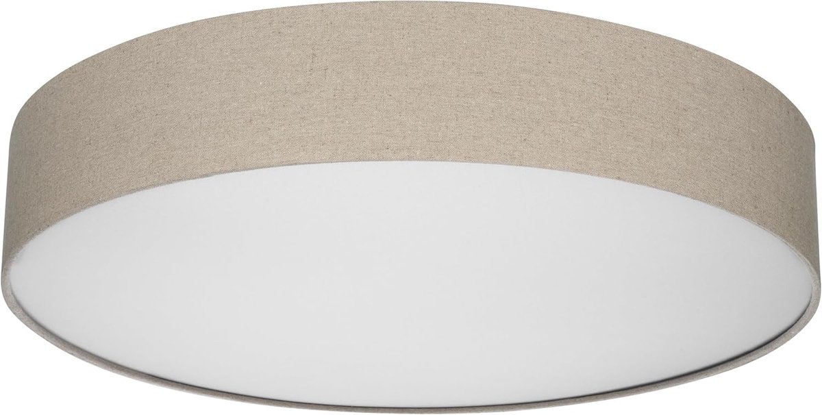 SnelShoppen - REV Plafondlamp 60 cm - Vintage Taupe Stoffen Lampschaduw - Ronde Hanglamp voor Woonkamer, Slaapkamer & Keuken