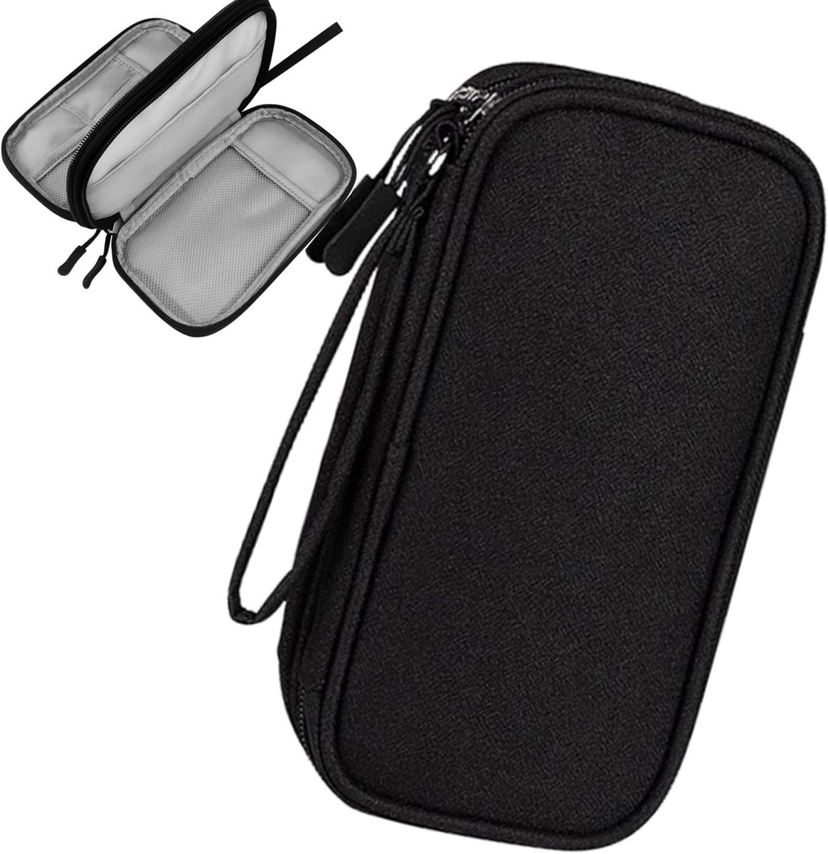 Dubbele Laag Waterdichte Kabel Organizer Tas voor Elektronische Accessoires, Opladers, Powerbanks en USB Drives voor Reizen en Thuisgebruik