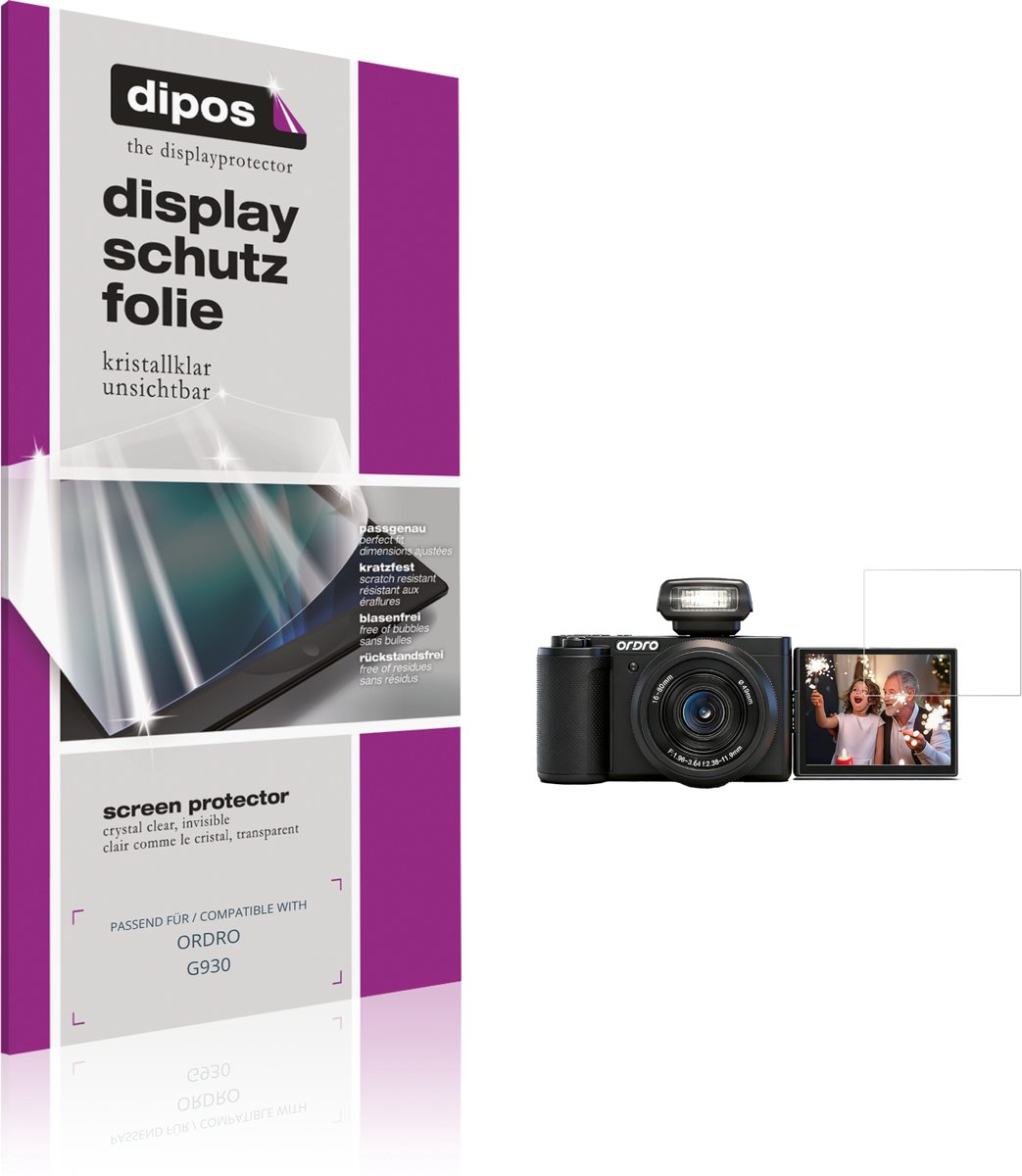 dipos – 4x Beschermfolie geschikt voor ORDRO G930 | Krasbestendige & heldere Screenprotector Ultra-Thin