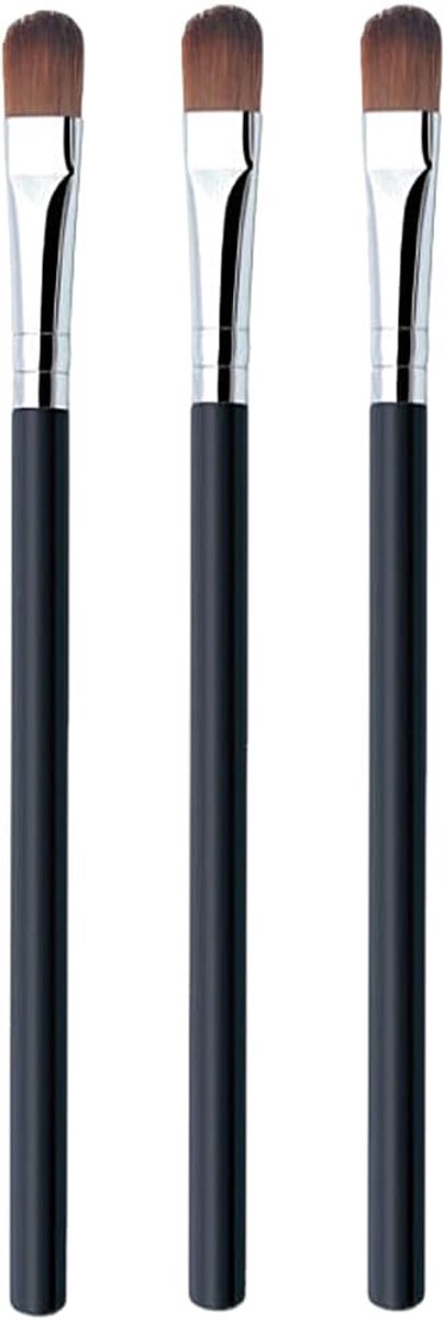 SnelShoppen - 3Pcs Oogschaduwkwasten - Oogschaduw Applicators - Precisie Make-up Borstels - Blenden, Highlighter, Concealer en Foundation - Perfect vo