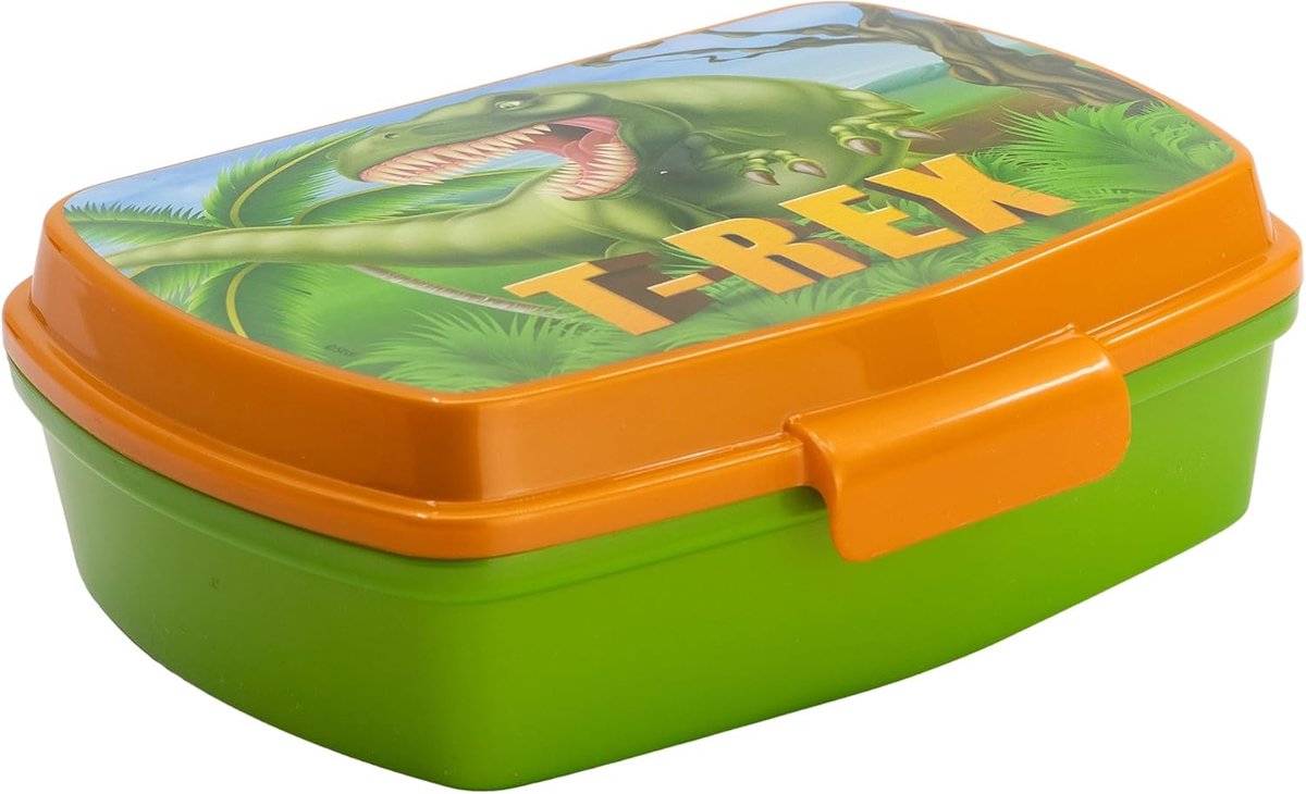 SnelShoppen - Lunch Box Kinderen Dinosaur, Rectangulaire Brooddoos 1350ml, BPA-vrij, Stevig Plastic, Ideaal voor School, Snacks en Uitjes