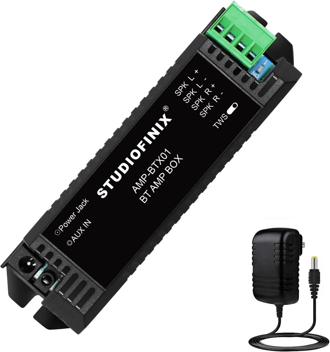 SnelShoppen - Bluetooth Mini Versterker 2 Kanaals voor Passieve Speakers, Geschikt voor Wand-, Plafond-, Boekenkast- en Scheepspeakers, AUX, TWS, Blue