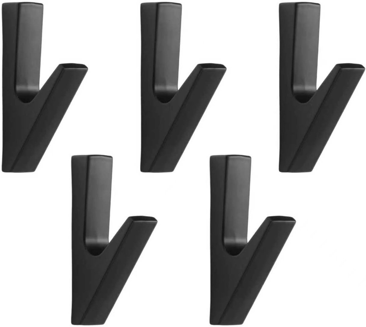 SnelShoppen - Kledinghaken voor Geluidsisolatiepanelen, Aluminium Legering, Zwart, 30 kg Draagvermogen, 5 Stuks, Ideaal voor Thuis en Professionele St