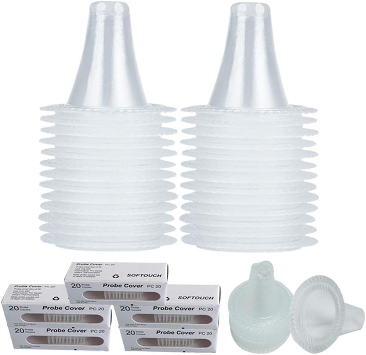 SnelShoppen - 100x Oord thermometer probe covers - Thermometer caps voor digitale thermometers - Veilig, BPA-vrij, latexvrij, zacht materiaal, ideaal