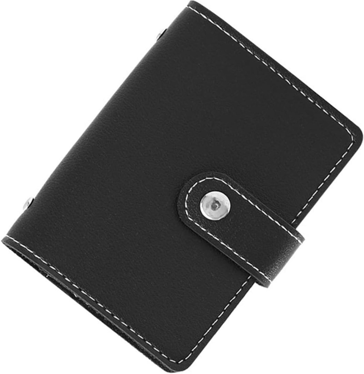 SnelShoppen - RFID Blocking Wallet met 26 Slots, Zwart PU Leer, Minimalistische Kaart Houder met Voorvak, PVC Binnenpagina's voor Reizen en Zakelijk G