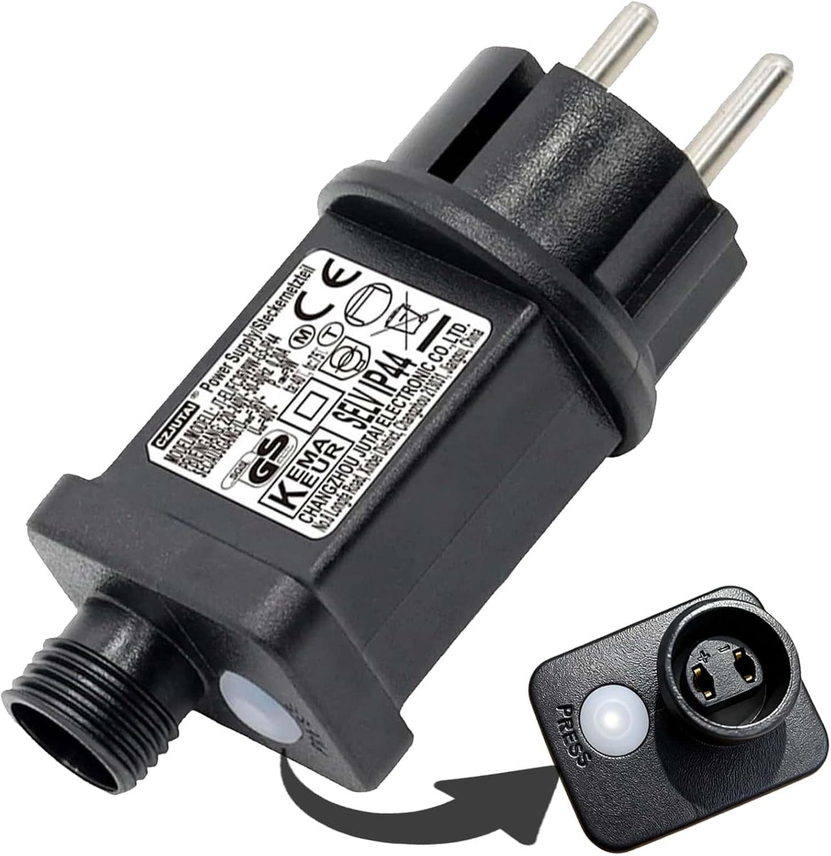 SnelShoppen - Power Supply 31V LED Driver met EU Plug, 8 Modi, Timer, Waterdichte Transformator voor Kerstverlichting, Sfeerverlichting en IJslichten