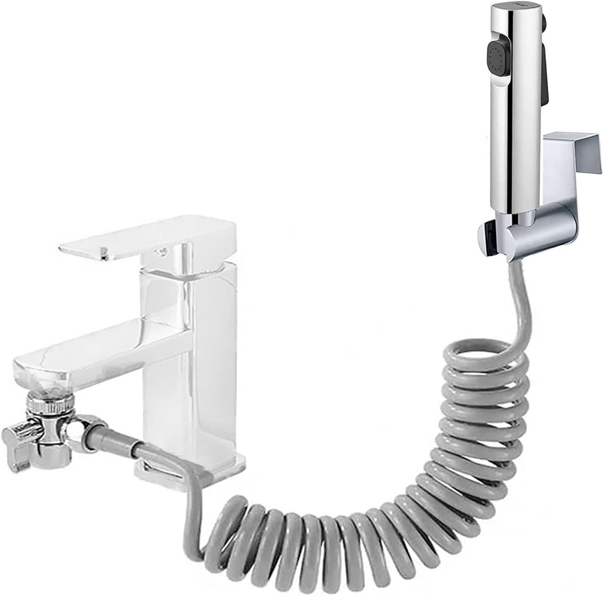 Handdouche Set voor Bidet met Dubbele Jetmodus, Spuitmond, ABS Kunststof, Ideaal voor Baby