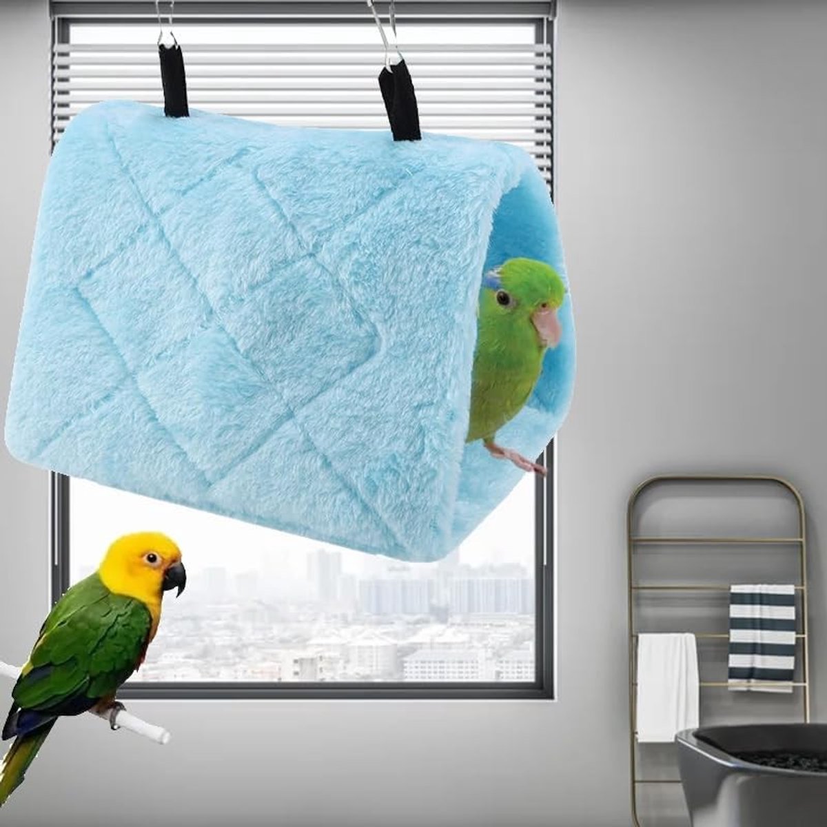 Zachte Pluche Hangmat voor Vogels en Knaagdieren - Warme Schuilplaats voor Papegaaien, Hamsters en Eclectus