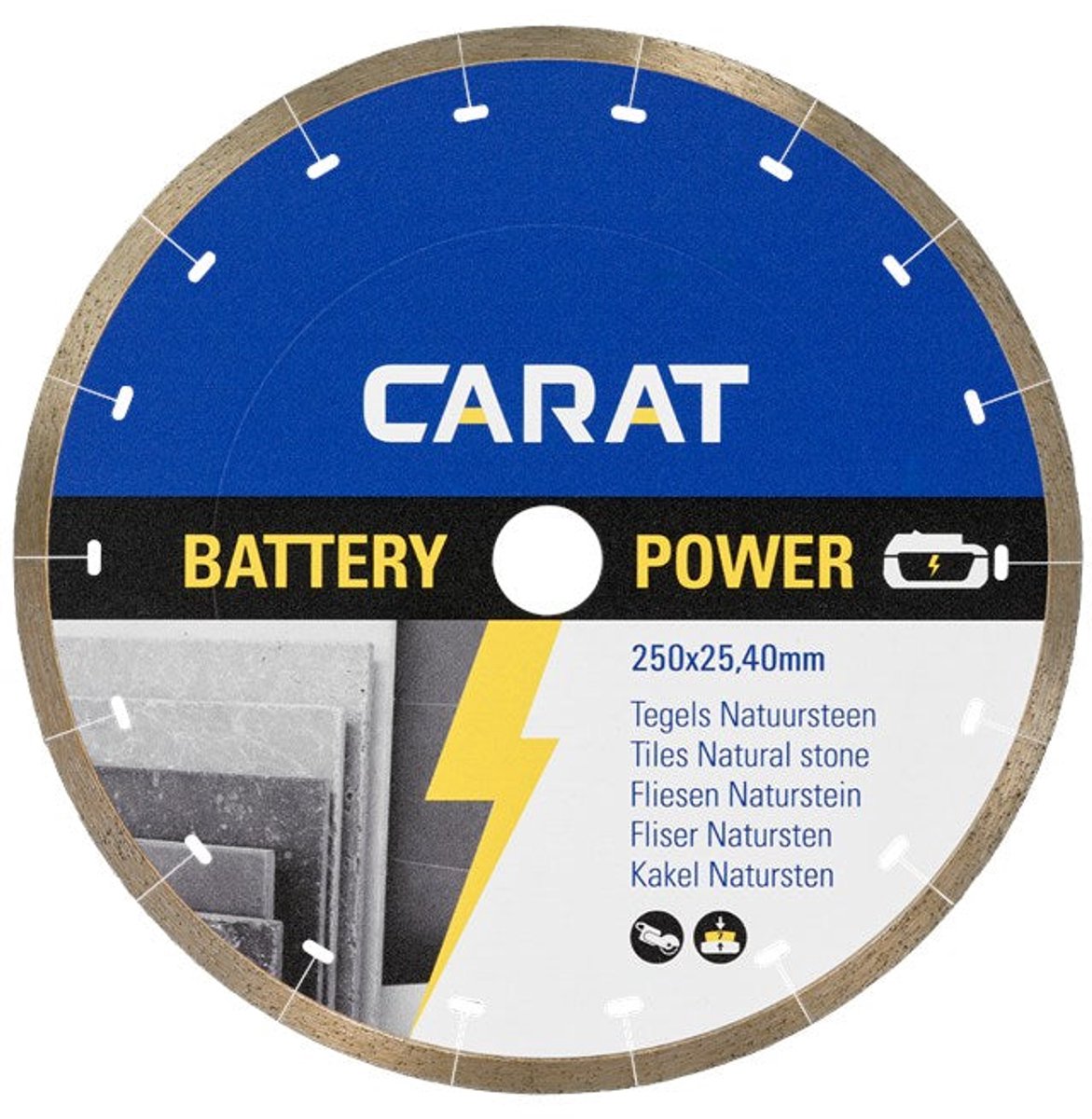 Carat Diamantzaagblad Ø350x25,4/20mm Tegels/Natuursteen Battery Power - CBPT350420