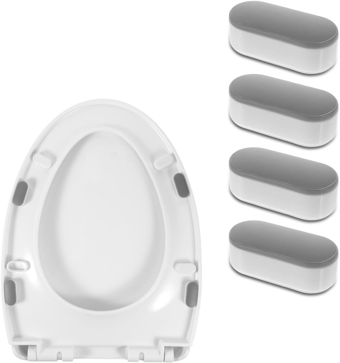 SnelShoppen - 4-delige toiletbril bumpers, sterke hechting, universele pasvorm, geluidsreductie, ideaal voor bidet gebruik