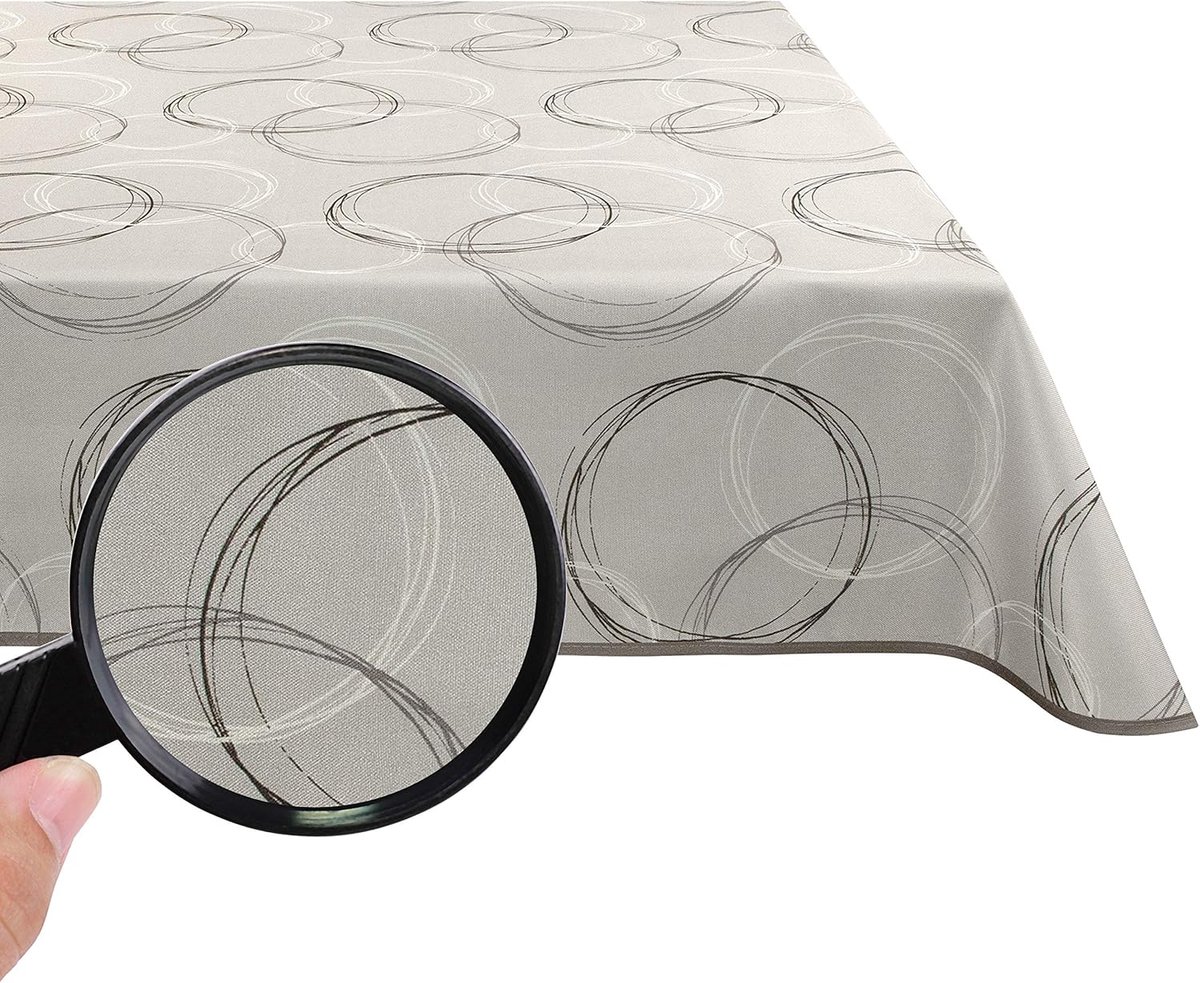 SnelShoppen - Tafelkleed met Teflon Coating 130 x 180 cm | Waterdicht en Vuilafstotend | Geschikt voor Binnen en Buiten | Grijs voor Feest, Tuin en Ca
