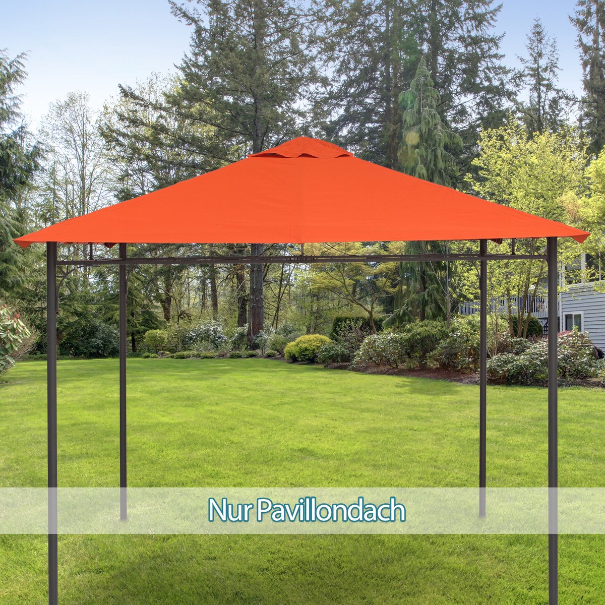 COVREO Pavillondak 298 x 295 cm - oranje polyester vervangingsdak met 8 afwateringsgaten