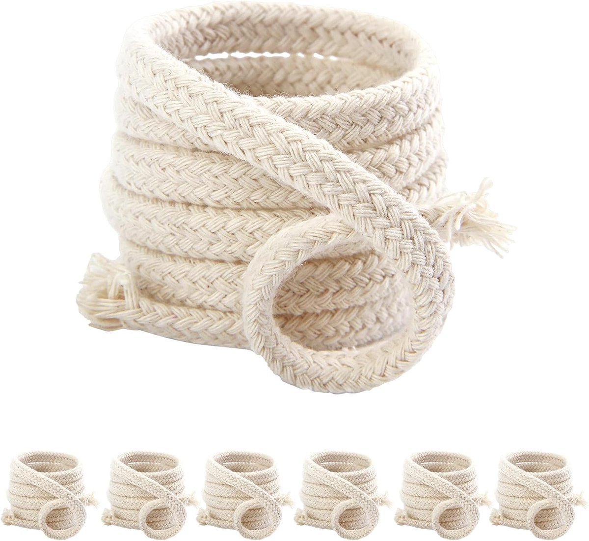 SnelShoppen - 6 Stuks 600 cm Diameter 6 mm Olielamp Wick - Vervangingswikken voor Tuin Fakkels, Bamboe Fakkels - Snijbaar, Hoogwaardige Absorptie