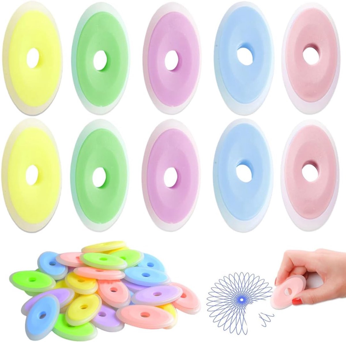 SnelShoppen - Pack van 20 Gummetjes voor Gelpennen, Erasable, Warmtegevoelige Inkt Gum, Geschikt voor Artistiek Technisch Tekenen en Schoolgebruik