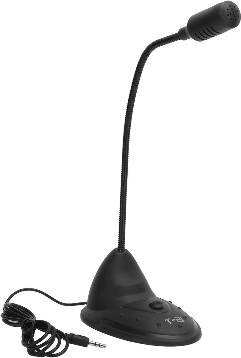 SnelShoppen - Flexibele Gooseneck Capacitive Desktop Microfoon, Plug-and-Play Geluidsversterker, 360° Verstelbaar, Mute Functie, Ideaal voor Gaming, O