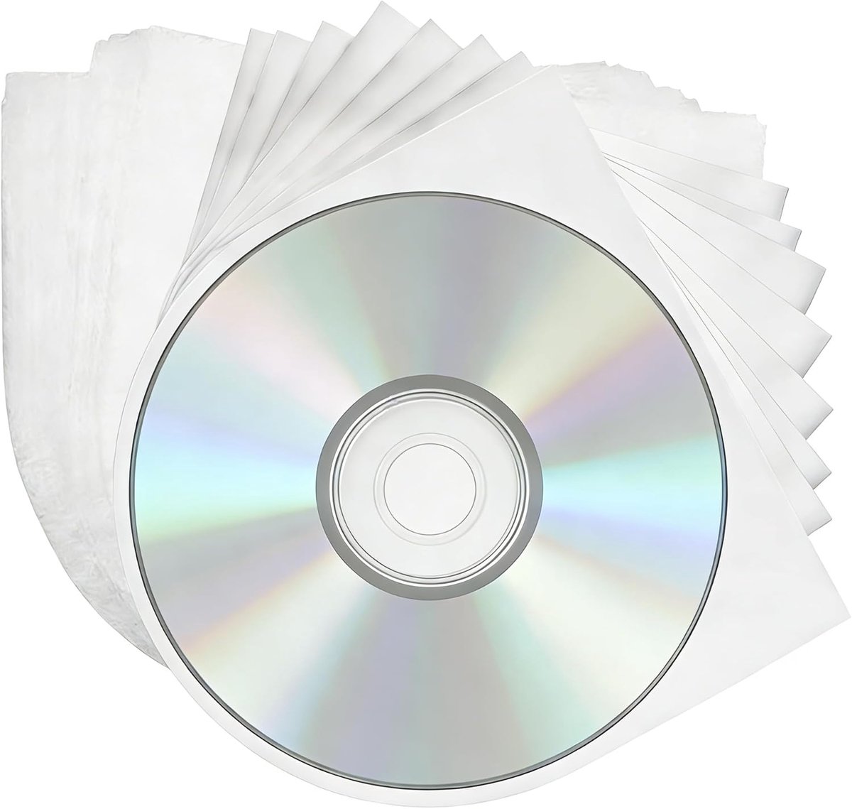 SnelShoppen - Pack van 100 CD Cases - Plastic CD Covers Beschermhoezen - Semi-Transparant DVD Binnenhoes - Anti-Static Opberghoezen - Duster, Krassen