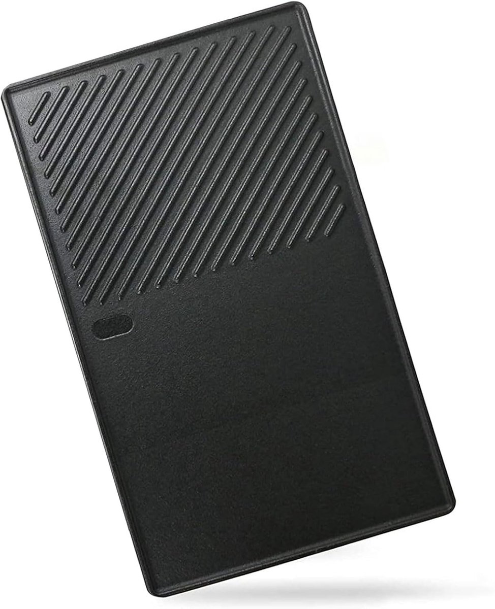 SnelShoppen - GFTIME 7637 Griddle 44.5cm voor Gasbarbecue, Cast Iron Bakplaat Vervangingsonderdeel voor Weber Spirit 200 Series, Ideaal voor Tuin en C