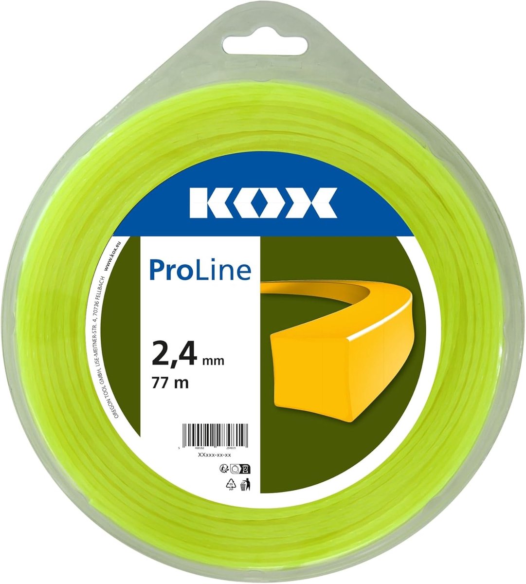 SnelShoppen - KOX ProLine Snijdraad Vierkant - 0.5 kg / 2 kg - Hoogwaardig Snijdraad voor Precisie en Duurzaamheid - Ideaal voor Tuin, Hobby en Profes
