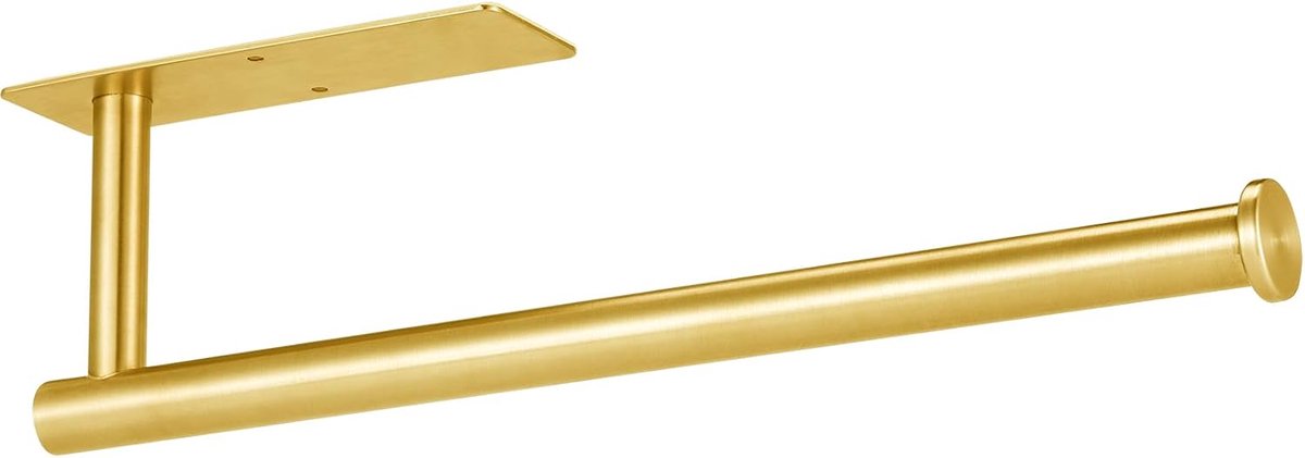 Thijox - Handdoekhouder Keukenpapierhouder Roestvrij Staal SUS304 Goud - Zelfklevend of Te Boren - Praktische Papier Organizer voor Keuken en Badkamer