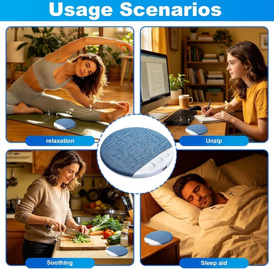 Thijox - Bluetooth kussen luidspreker voor slaap en ontspanning, draadloze mini-luidspreker met stereo-bas, witte ruis, slaaphulp voor smartphone, ide — afbeelding 3