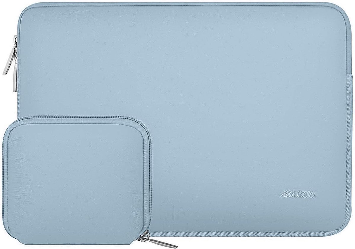 Thijox - Neopreen Laptophoes 13-13.3" voor MacBook Air/Pro Retina, Waterafstotend, Hemelsblauw, Inclusief Kleine Hoes voor Accessoires, Bescherming te
