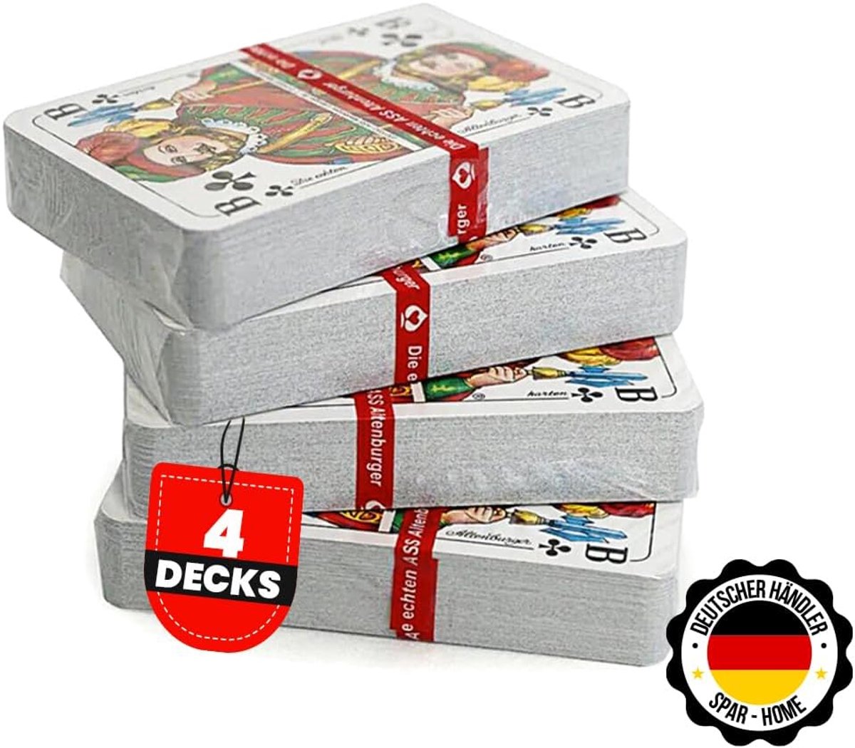 SnelShoppen - Professionele Spelkaarten voor Volwassenen - Rummy, Bridge, Canasta, Poker, Schoppen - 8 Decks - Hoge Kwaliteit - Blauw en Rood - Perfec
