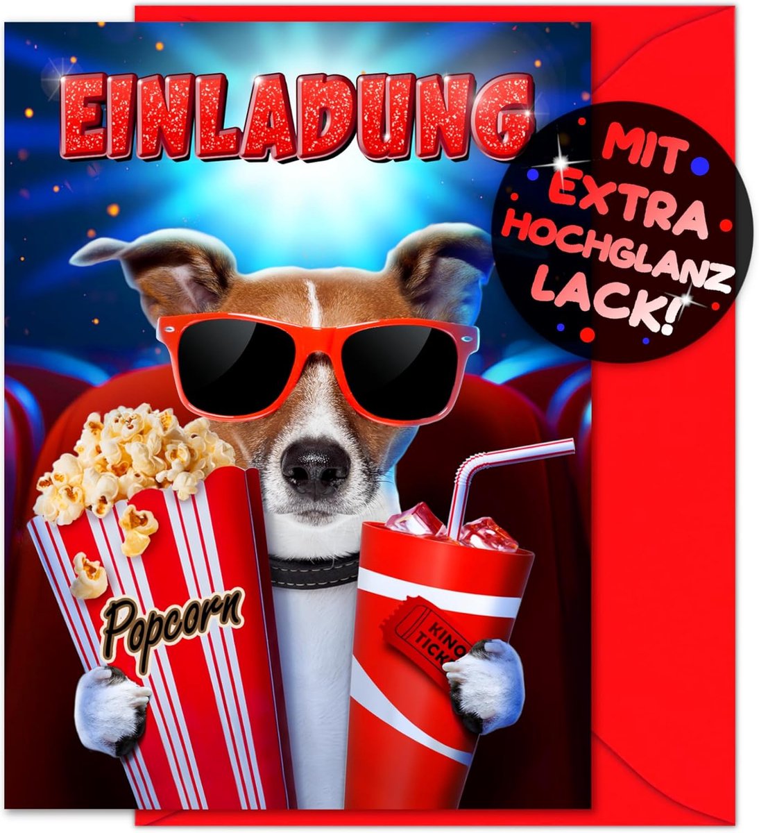 SnelShoppen - 12 Cinema Uitnodigingskaarten voor Kinderen + 12 Enveloppen - Perfect voor Verjaardagsfeest, Filmavond, Tuinfeest - Unieke Filmthema Kaa