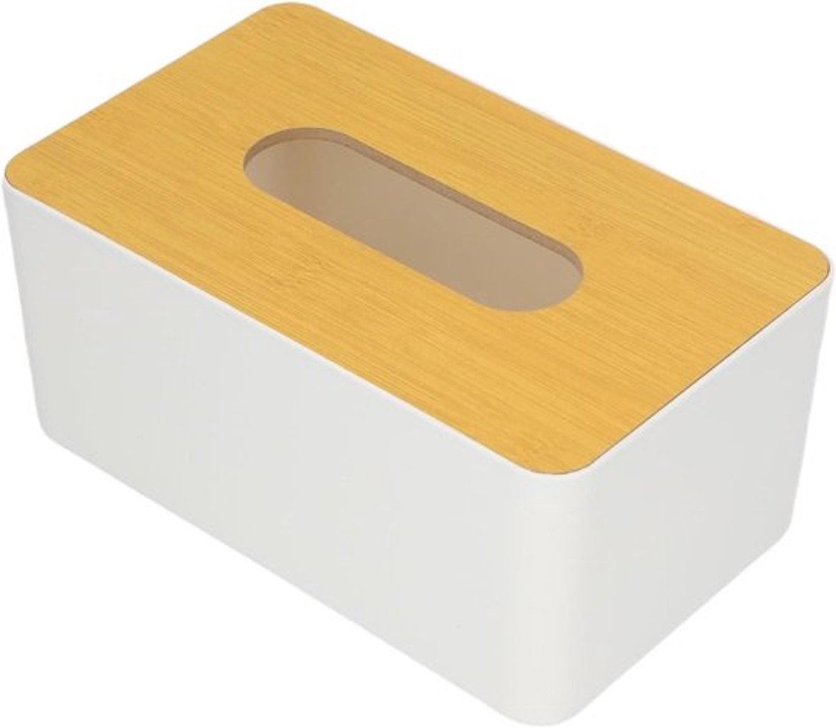 Dailygoods- Tissuebox Bamboe/Houten Deksel - Tissuebox Houder - Servet Houder - Organizer - Modern Design - Duurzaam in Gebruik - Tissuehouder