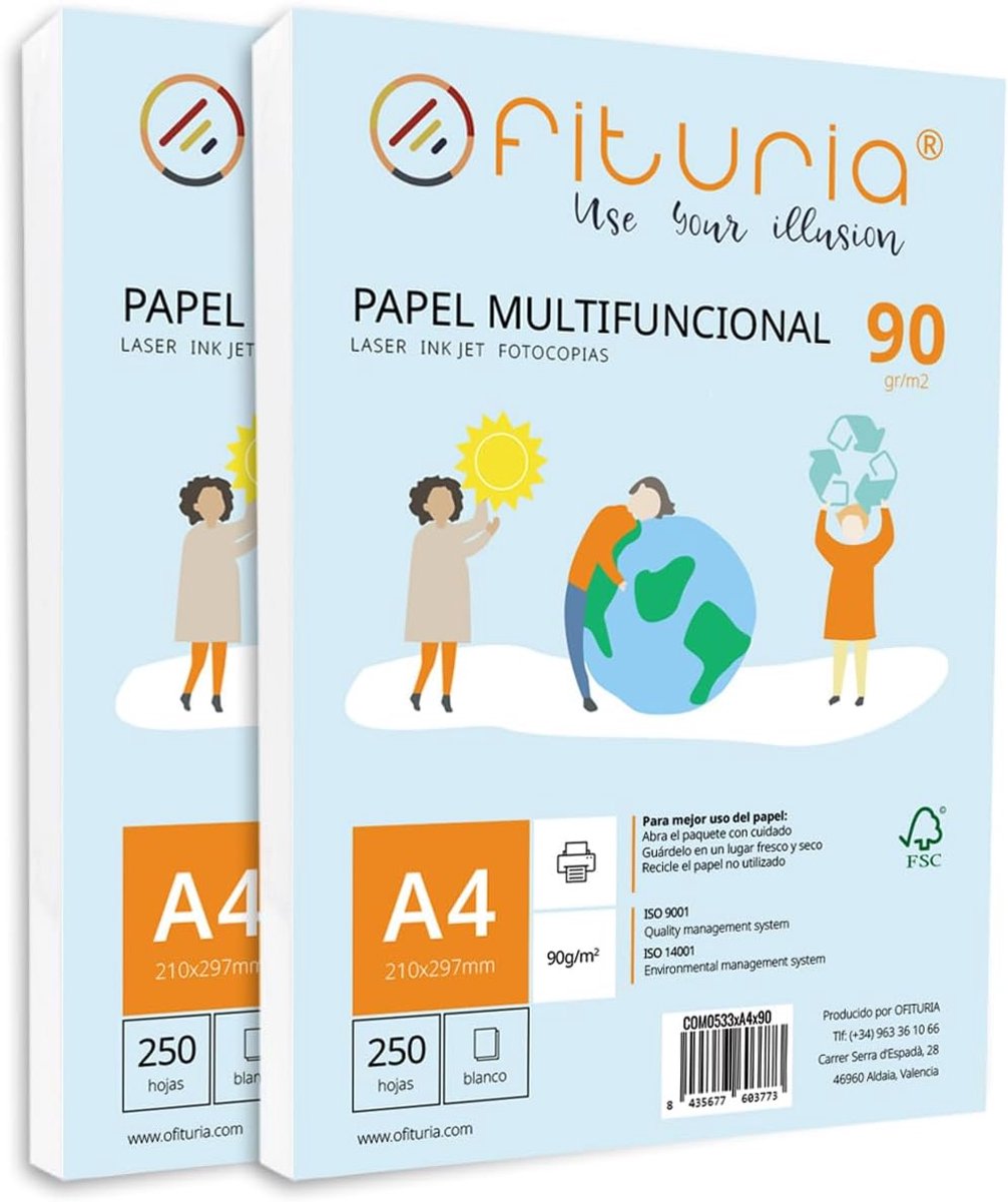 SnelShoppen - A4 Papier 90g - 500 Vellen Wit Multifunctioneel Papier voor School, Werk, Laser- en Inkjetprinters, Kopieermachines, Kantoorbenodigdhede
