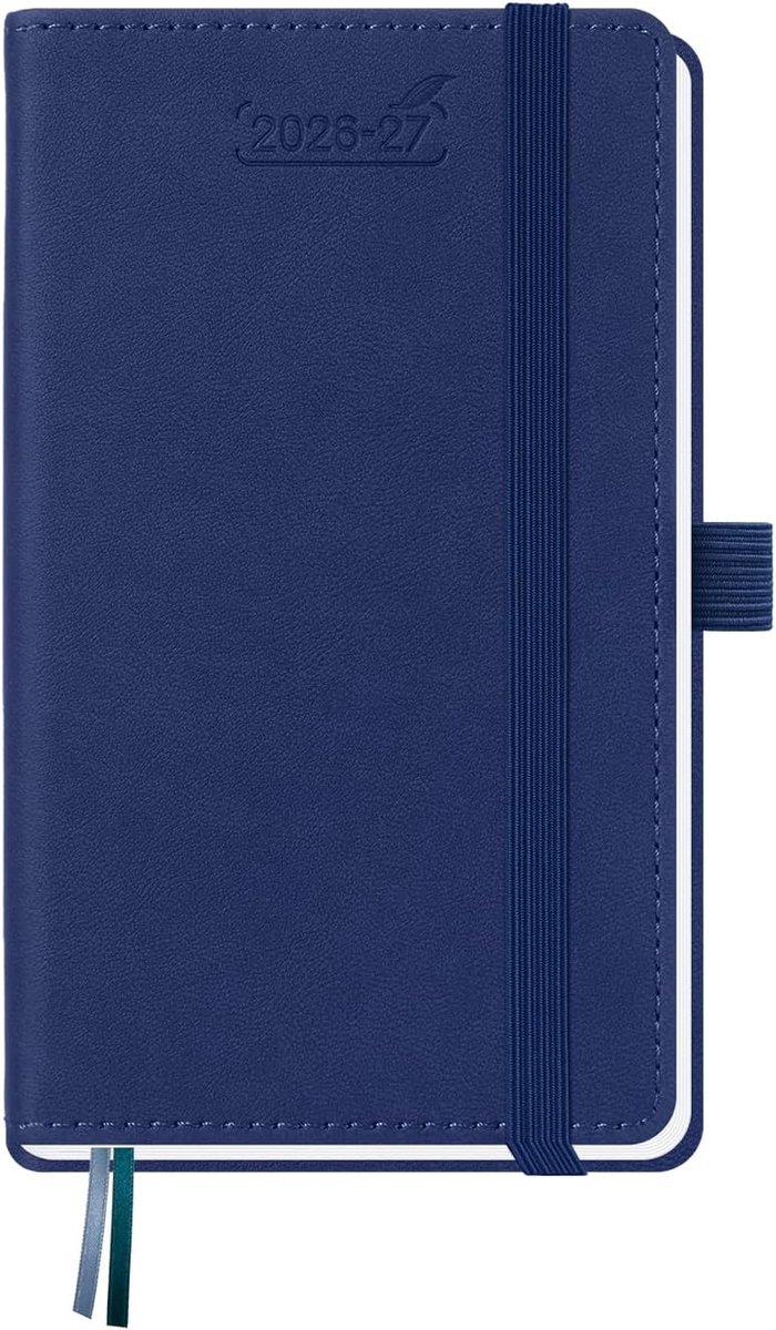 SnelShoppen - BEZEND 2026 2027 Weekly Planner A6 Pocket Kalender 18-Maanden PU Leer Cranberry met Penhouder voor Organisatie en Planning