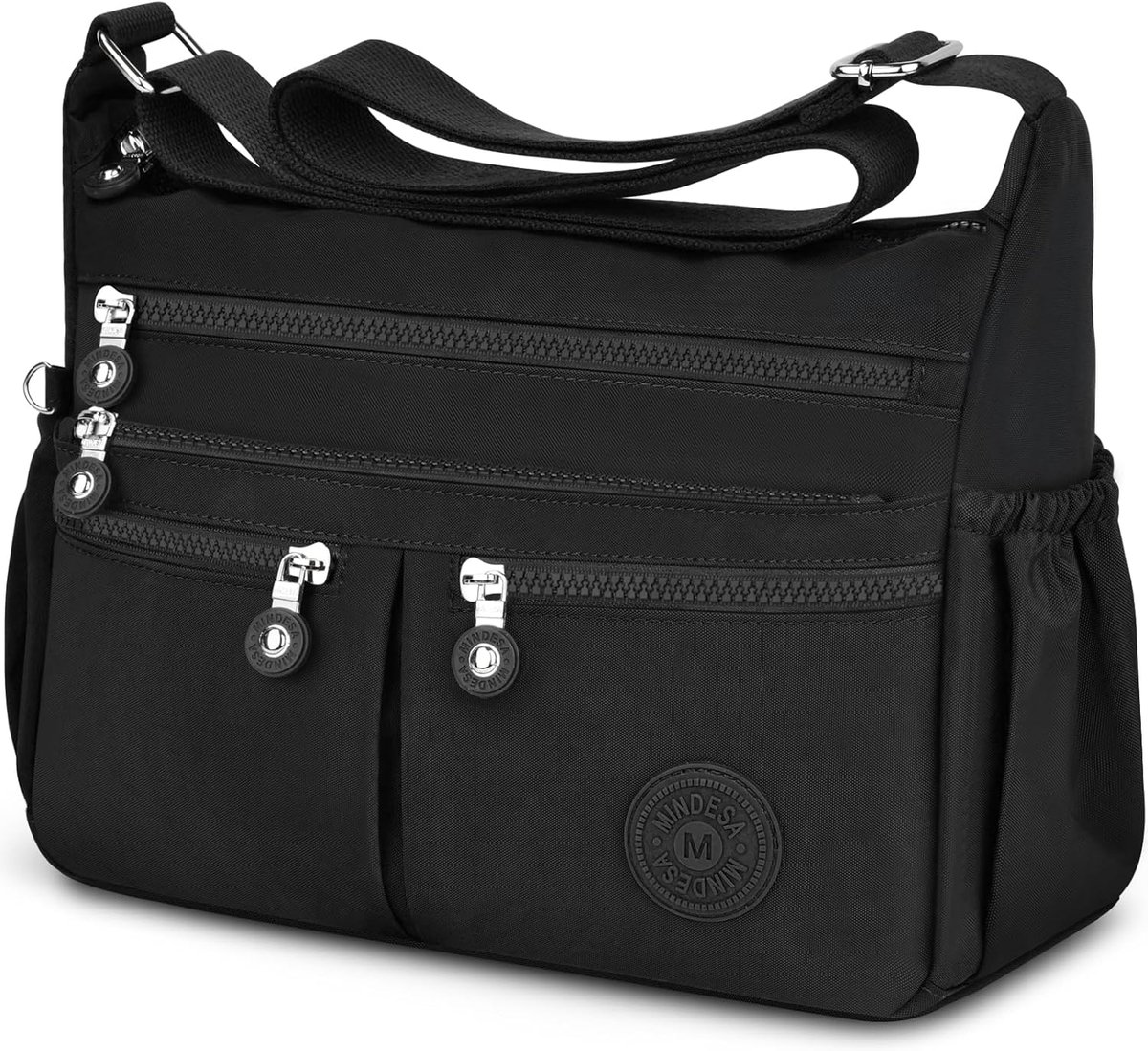 SnelShoppen - Crossbody tas voor dames - Grote capaciteit - Waterproof nylon - Lichtgewicht schoudertas - Handbagage voor reizen, shoppen, werk - Zwar