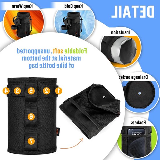 Dailygoods- Drankhouder zonder schroeven - Fleshouder fiets - Waterfleshouder - Lichtgewicht - Geschikt voor 12-24oz flessen - Stuurbeugel — afbeelding 4