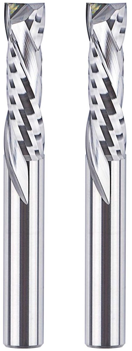 SnelShoppen - 2 Stuks Spiral Utility Cutter 6mm Schacht, VHM Frees, 22mm Snijlengte, Perfect voor CNC Frezen, Houtbewerking en Router Gebruik