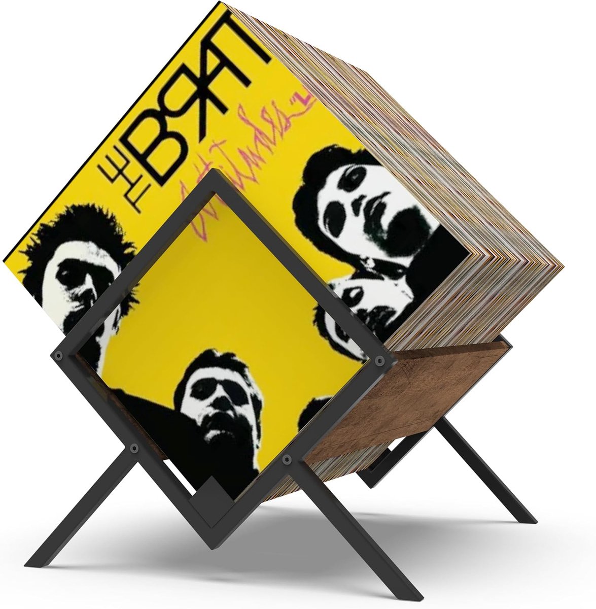 SnelShoppen - Vinyl Record Storage Holder - Minimalistische Retro Organizer voor 80-100 Platen, CD's, Tijdschriften, Boeken en Documenten