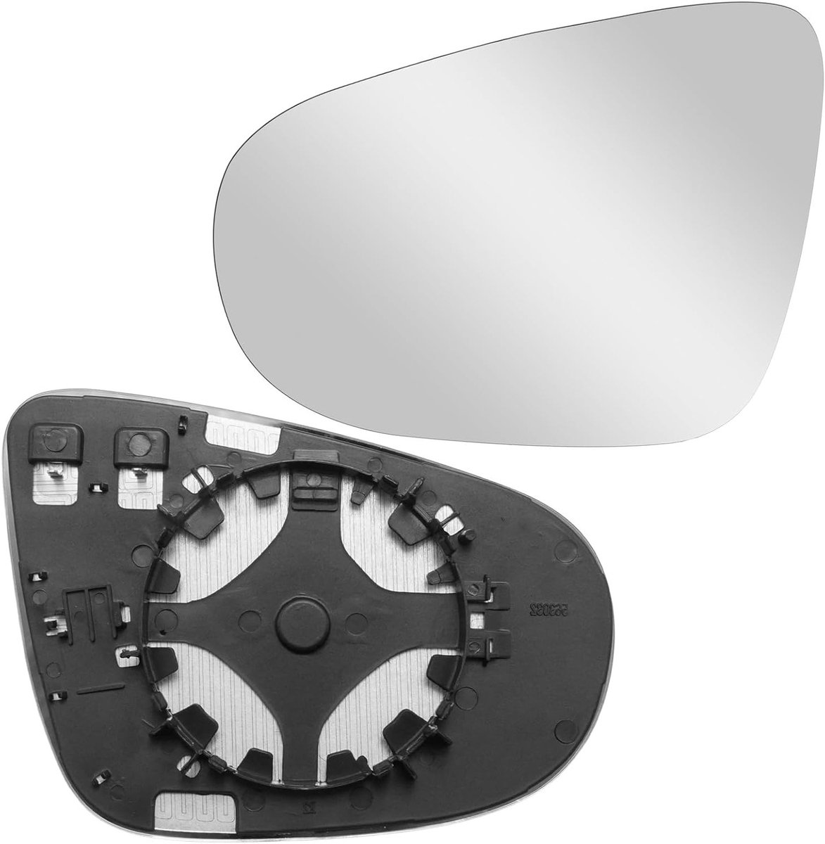 Verwarmbaar vervangend spiegelglas voor VW Golf 6 en Touran, verstelbaar rechts, inclusief montageplaat, geschikt voor 2008-2015