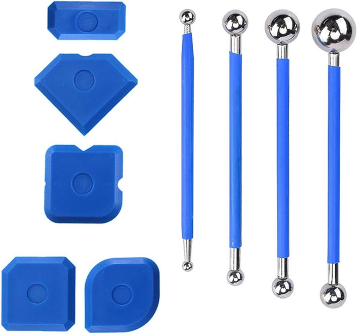 9-delige gereedschapsset voor het verwijderen van kit, ideaal voor keuken en badkamer, inclusief voegen- en tegelkrabber, herbruikbaar en vervangbaar