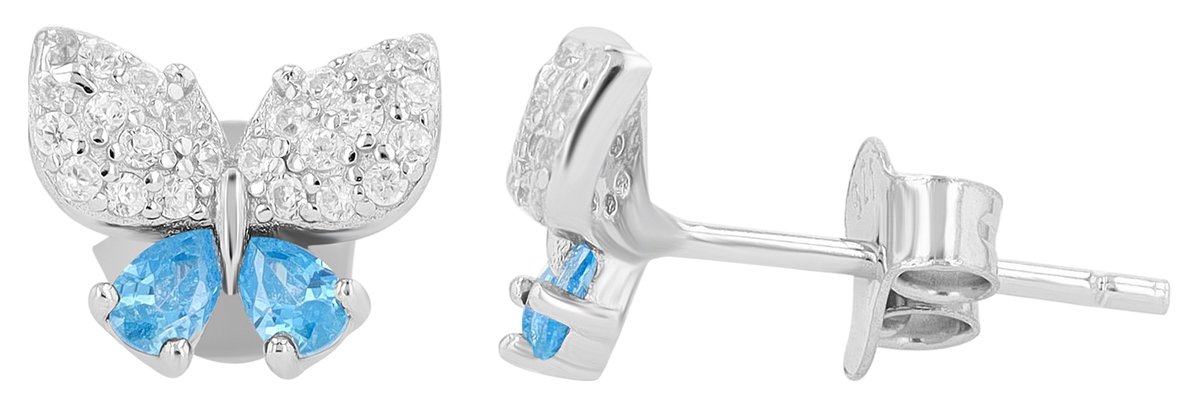 AKZENT Akzent Kinder oorbellen "Glitzerflügel" van 925 Sterlingzilver, gerhodineerd, duurzaam