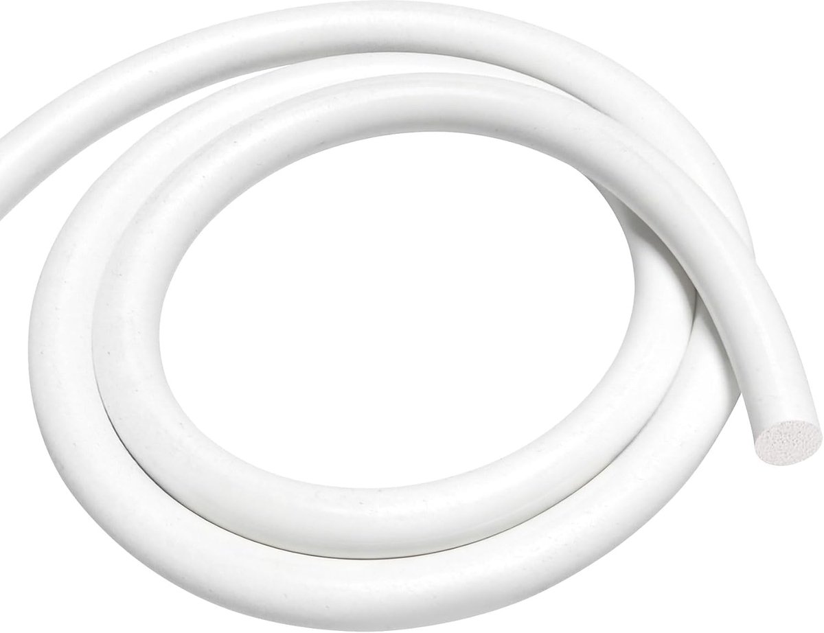 SnelShoppen - Silicone Foam Sealing Strip 5mm x 6m - Rond Silicone Sponge Rubber - Weerbestendig Deur- en Raamafdichting - Wit - Voor DIY Gasket en Is