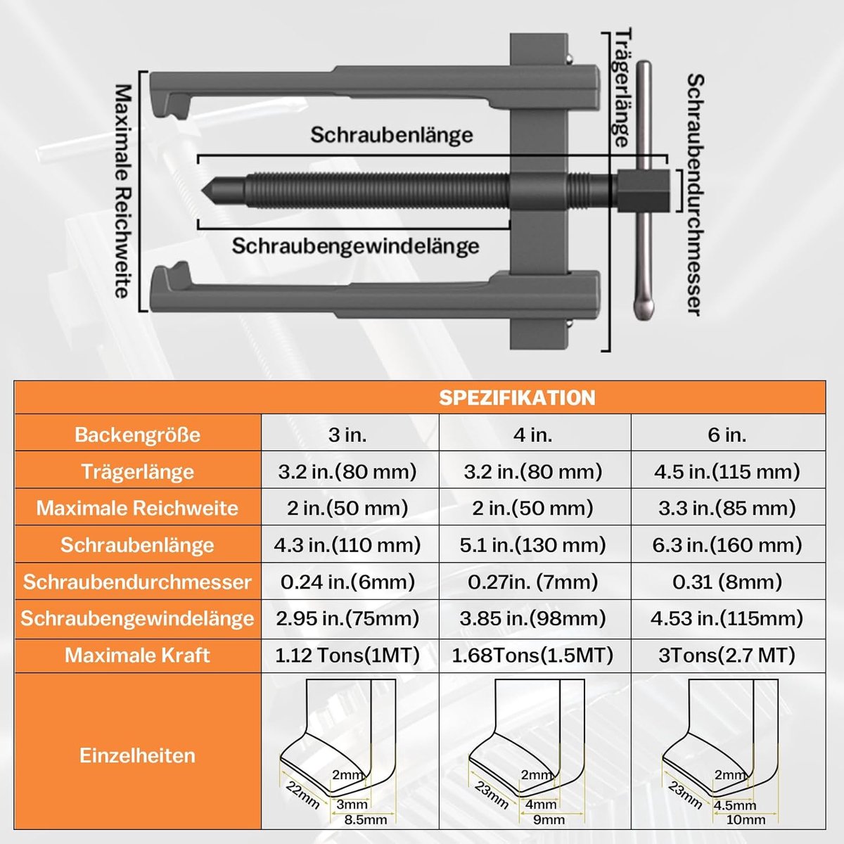 SnelShoppen - Bearing Puller 20-85 mm - Professionele Lager Trekker - Hoogwaardige Staal - 1 Stuk - Voor Mechanisch Onderhoud en Reparaties
