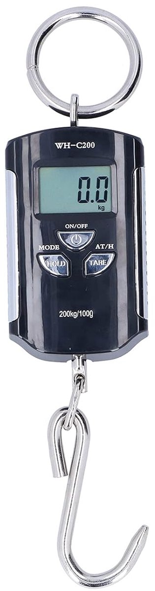 SnelShoppen - Elektronische Hangweegschaal 200kg - Digitale Crane Scale met Haak en LCD Display - Ideaal voor Visserij, Industrie, en Thuisgebruik - Z