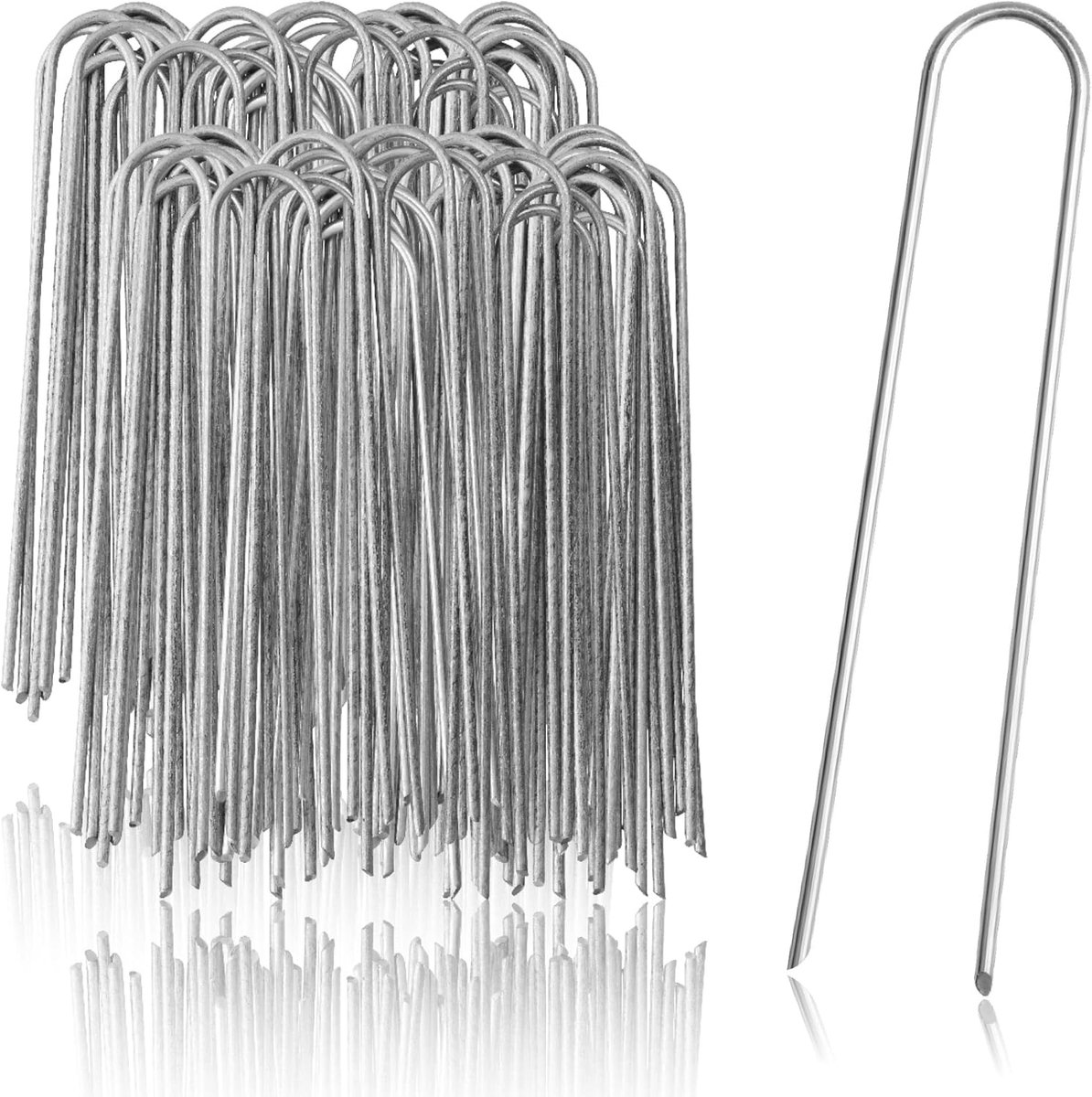SnelShoppen - 100 Ground Anchors van Gecoat Staal - Robuuste Grondpinnen voor het Bevestigen van Onkruiddoek en Folies - Tuin en Camping - Rond 200x25